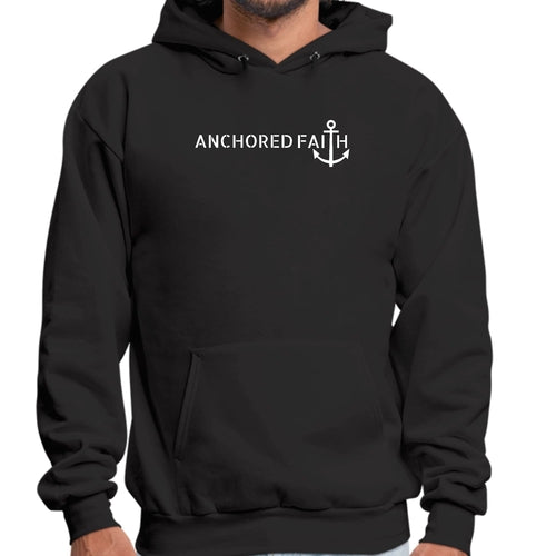 Mens Graphic Hoodie Anchored Faith Print