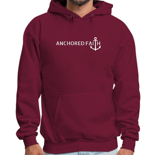 Mens Graphic Hoodie Anchored Faith Print