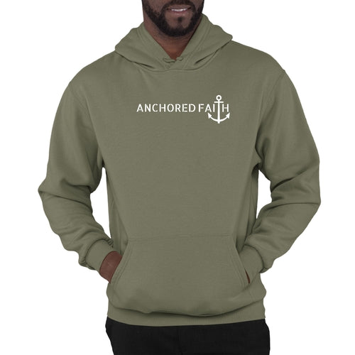 Mens Graphic Hoodie Anchored Faith Print