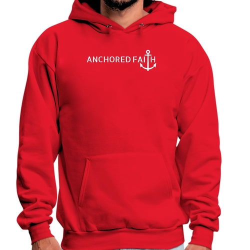 Mens Graphic Hoodie Anchored Faith Print