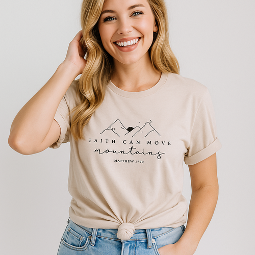 Faith Can Move Mountains T-Shirt, Inspirational Tee
