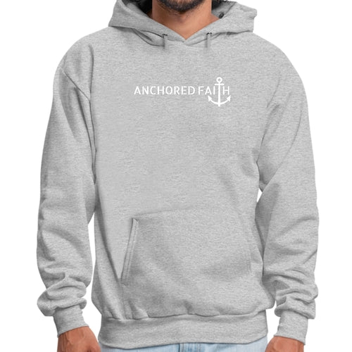 Mens Graphic Hoodie Anchored Faith Print