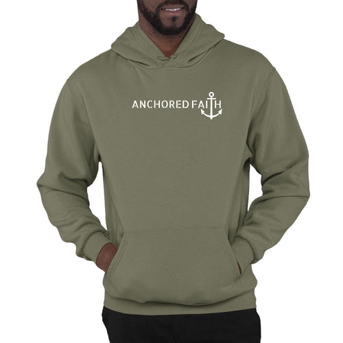 Mens Graphic Hoodie Anchored Faith Print
