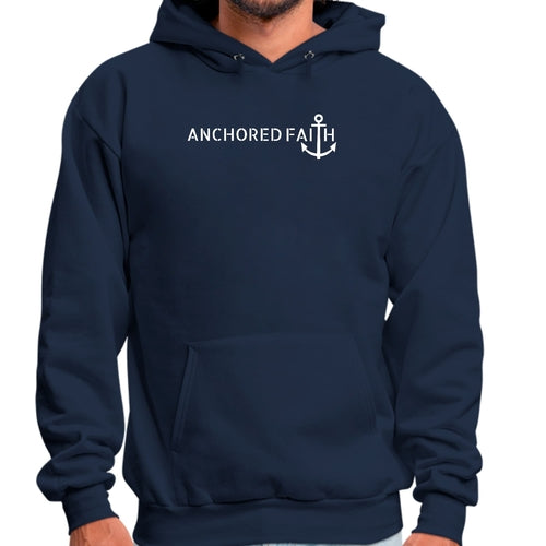 Mens Graphic Hoodie Anchored Faith Print
