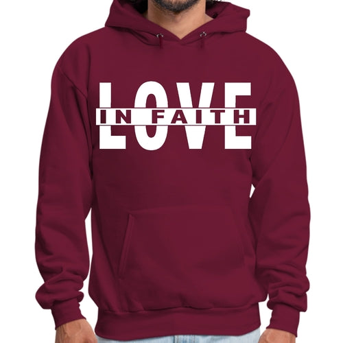Mens Graphic Hoodie Love in Faith