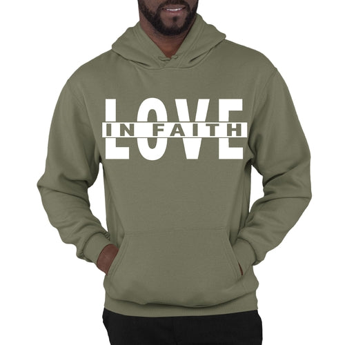 Mens Graphic Hoodie Love in Faith