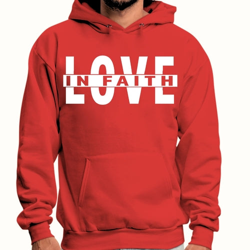 Mens Graphic Hoodie Love in Faith