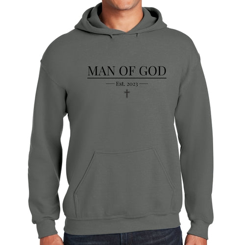 Mens Graphic Hoodie Say it Soul - Man of God Illustration - Black