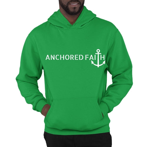 Mens Graphic Hoodie Anchored Faith Print