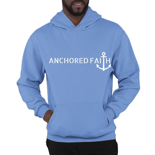 Mens Graphic Hoodie Anchored Faith Print