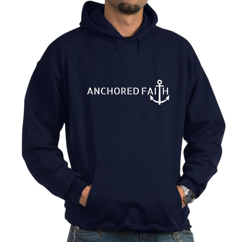 Mens Graphic Hoodie Anchored Faith Print