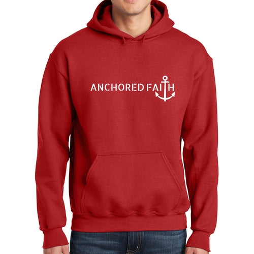 Mens Graphic Hoodie Anchored Faith Print