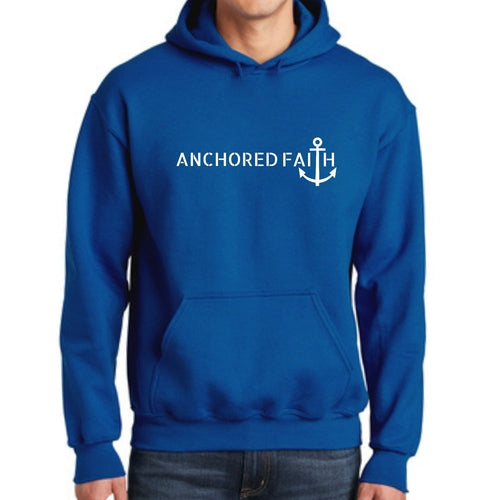Mens Graphic Hoodie Anchored Faith Print