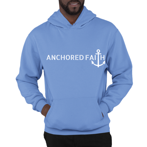 Mens Graphic Hoodie Anchored Faith Print