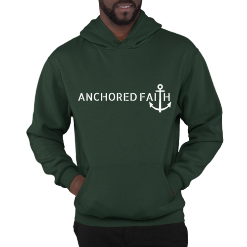 Mens Graphic Hoodie Anchored Faith Print