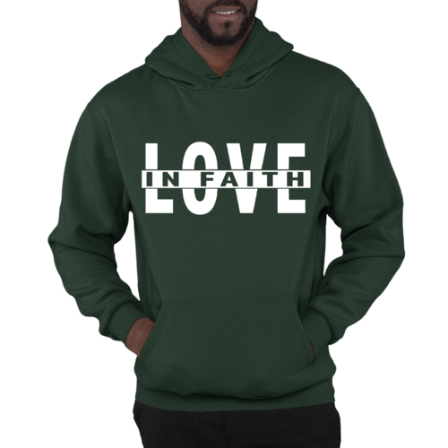 Mens Graphic Hoodie Love in Faith