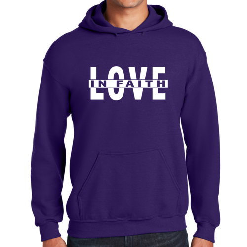 Mens Graphic Hoodie Love in Faith