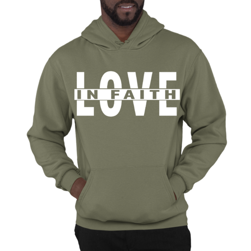 Mens Graphic Hoodie Love in Faith