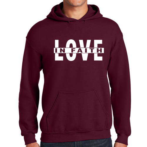 Mens Graphic Hoodie Love in Faith