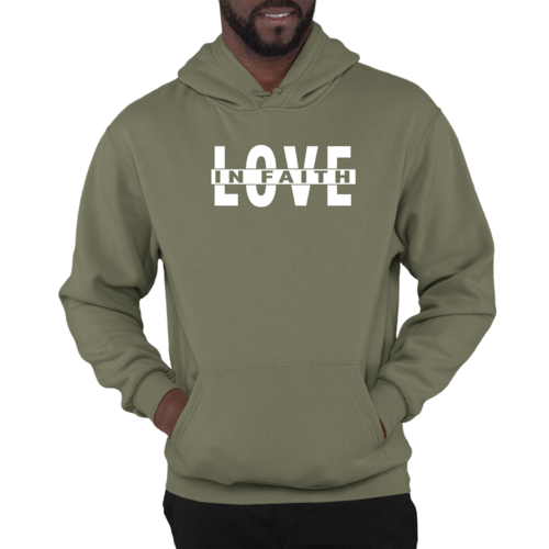 Mens Graphic Hoodie Love in Faith