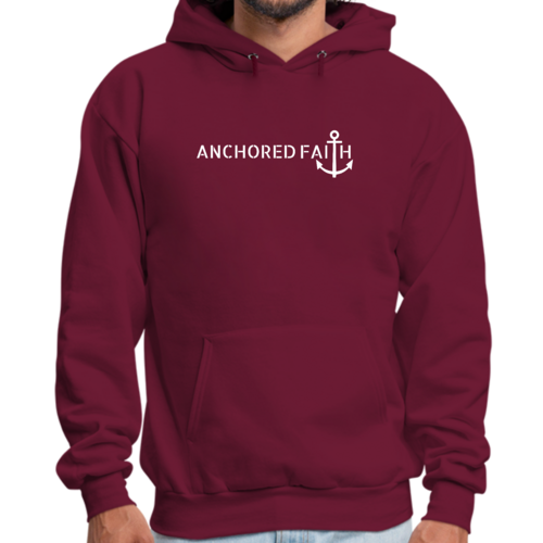 Mens Graphic Hoodie Anchored Faith Print