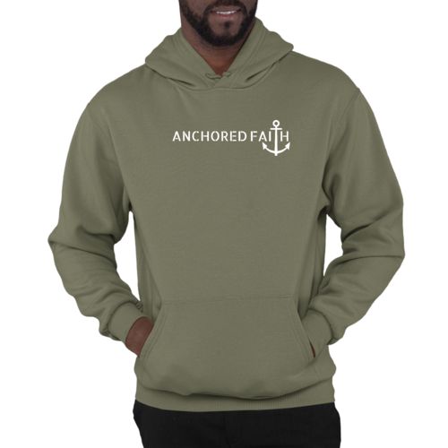 Mens Graphic Hoodie Anchored Faith Print