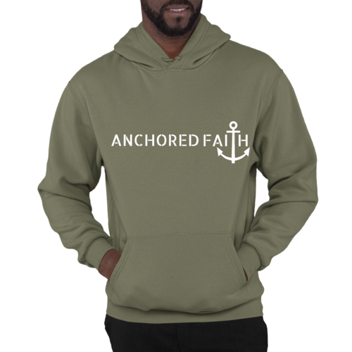Mens Graphic Hoodie Anchored Faith Print