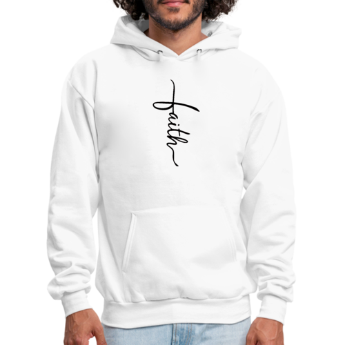 Mens Graphic Hoodie Faith Script Cross Black Illustration