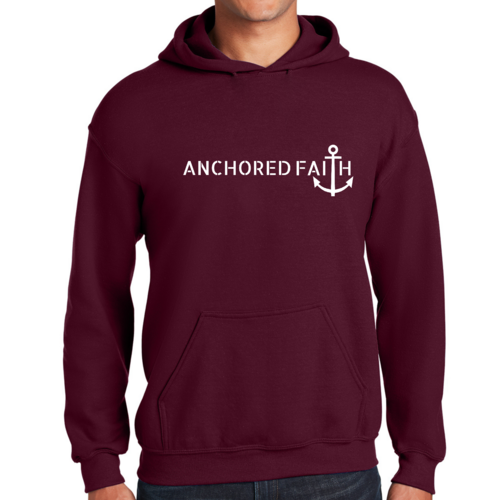 Mens Graphic Hoodie Anchored Faith Print