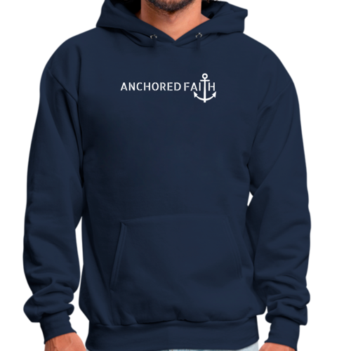 Mens Graphic Hoodie Anchored Faith Print