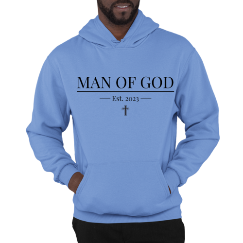 Mens Graphic Hoodie Say it Soul - Man of God Illustration - Black