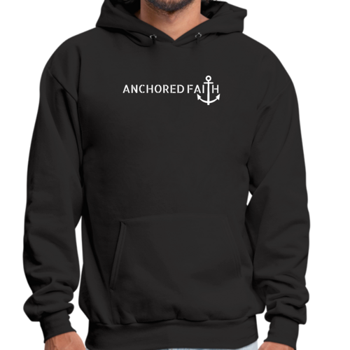 Mens Graphic Hoodie Anchored Faith Print