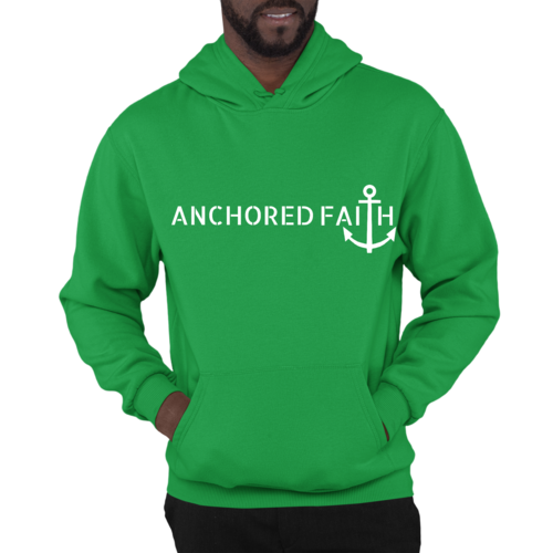 Mens Graphic Hoodie Anchored Faith Print